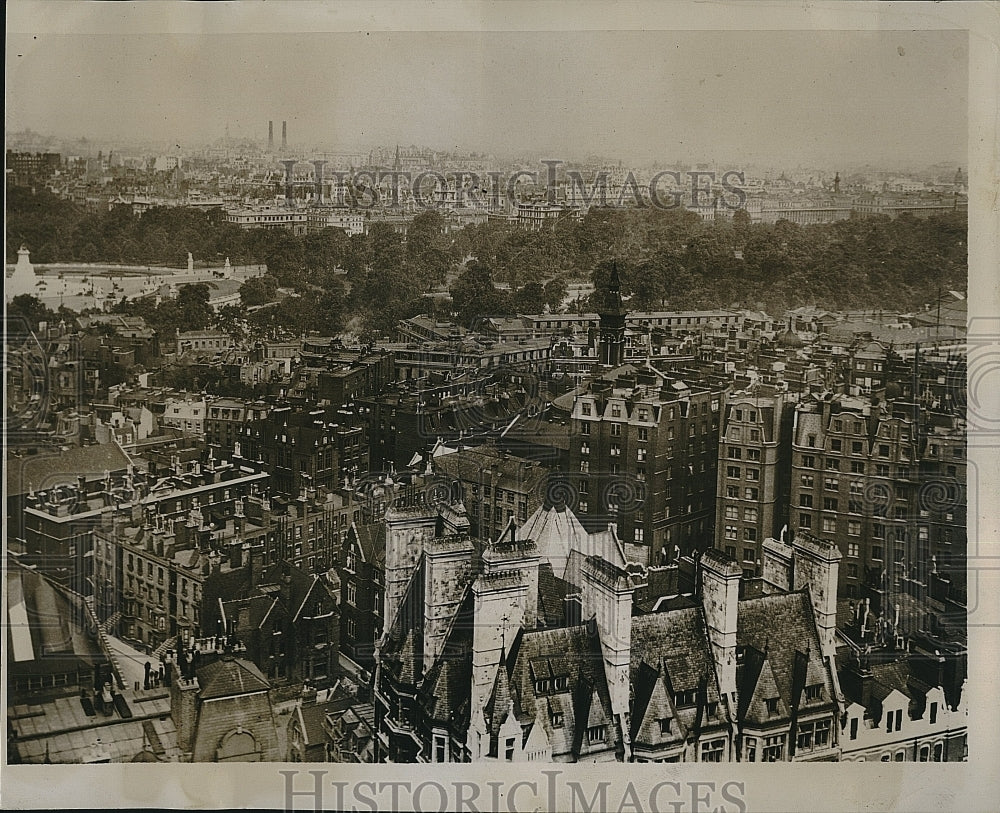 1939 Press Photo London From Victoria Buildings and Trees - Historic Images