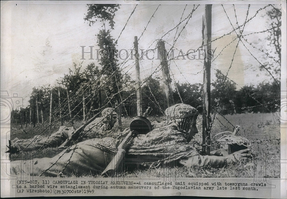 1949 Press Photo Unit Equipped with Tommyguns Yugoslavian Army - Historic Images