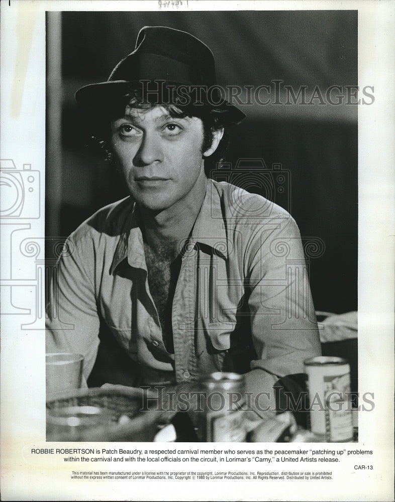 1980 Press Photo Robbie Robertson stars in &quot; Carny&quot; - Historic Images