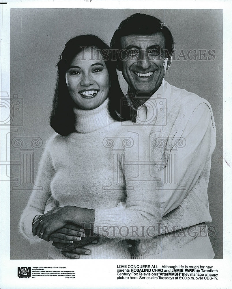 1984 Press Photo Rosalind Chao & Jamie Farr Star In "AfterMASH" - Historic Images