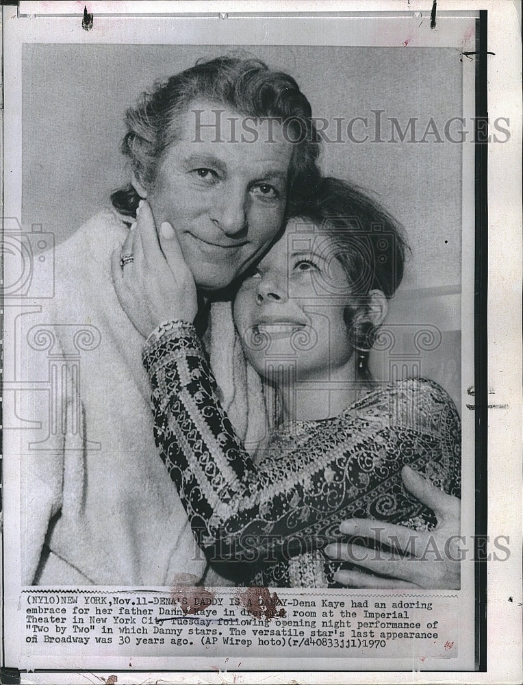 1970 Press Photo Danny Kaye American Actor Singer Dancer Comedian Dena Daughter - Historic Images