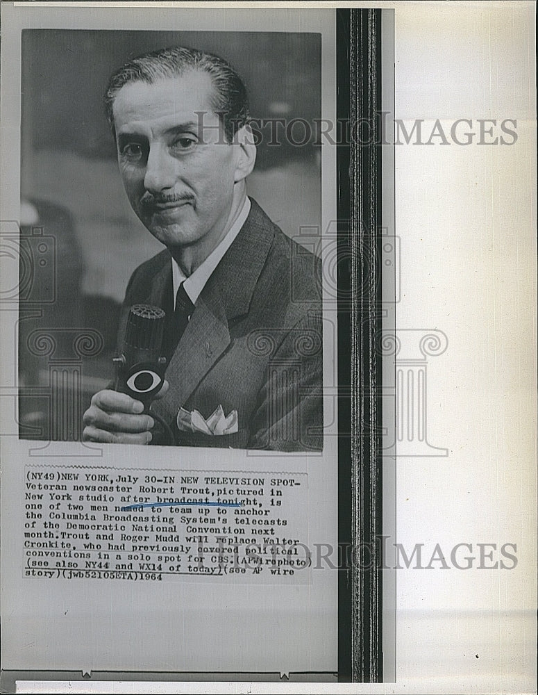 1964 Press Photo CBS  news correspondent, Robert Trout - Historic Images