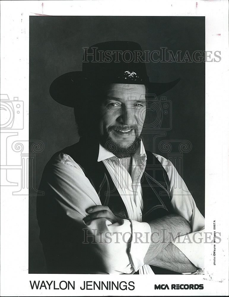 Press Photo Country Music Star  Waylon Jennings - Historic Images