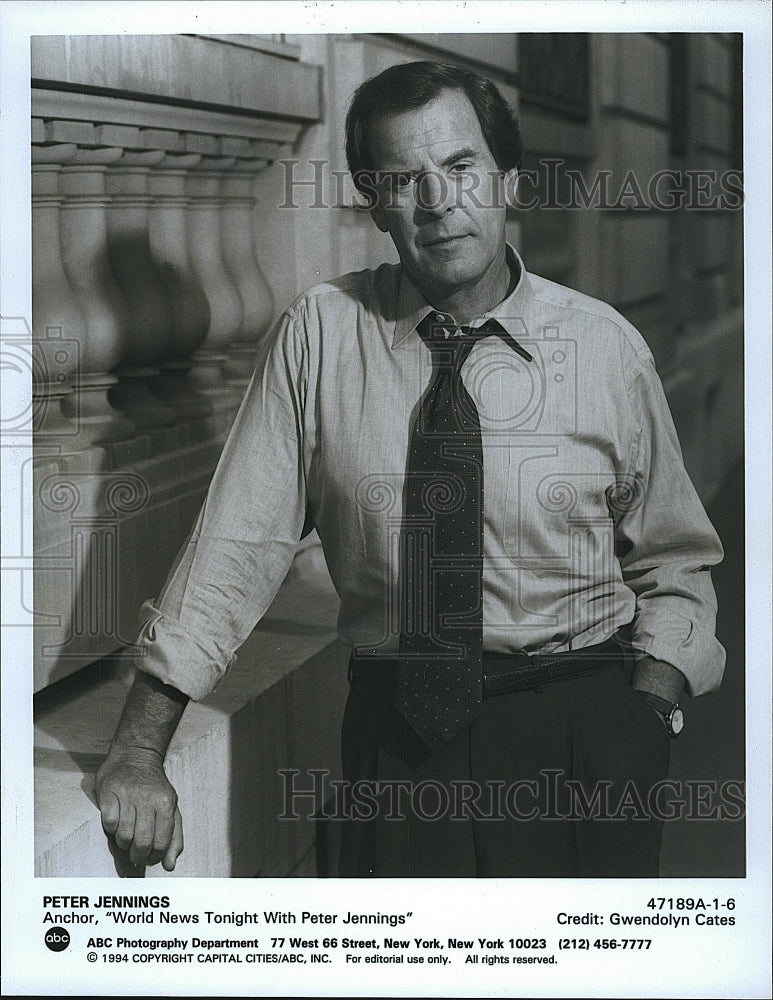 1994 Press Photo Peter Jennings American Anchor World News Tonight ABC Show - Historic Images