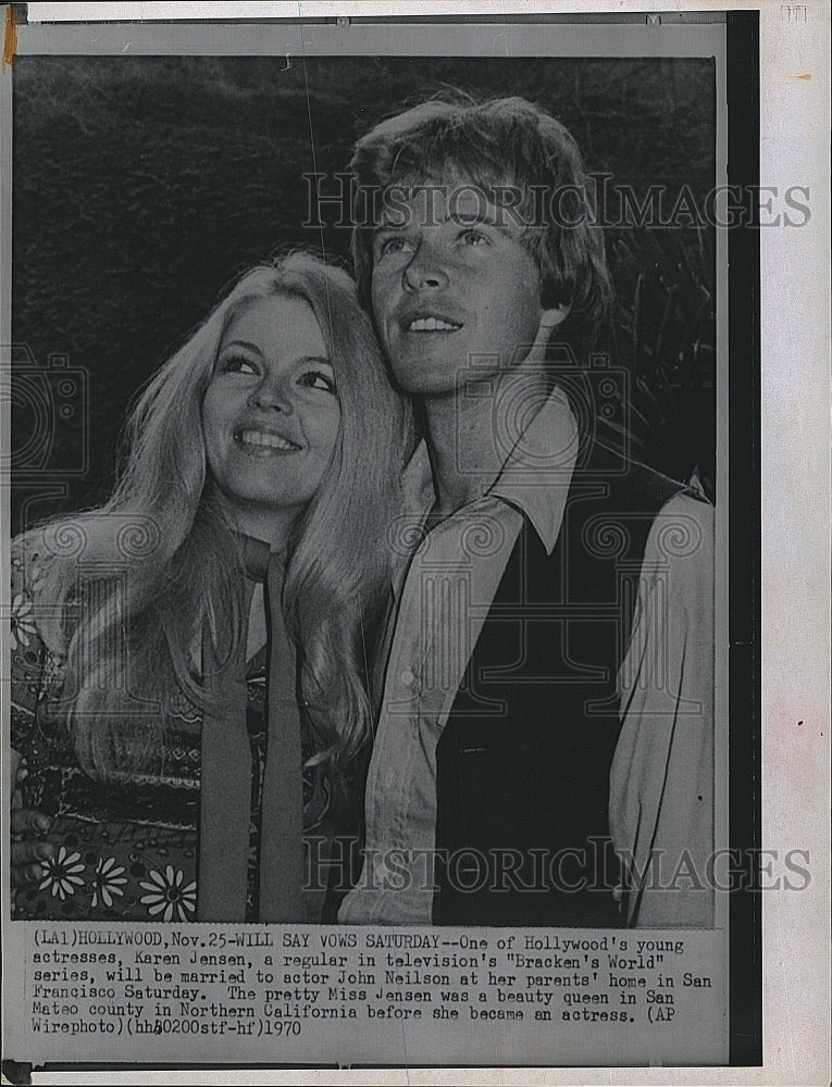 1970 Press Photo Actress Karen Jensen To Marry John Neilson - Historic Images