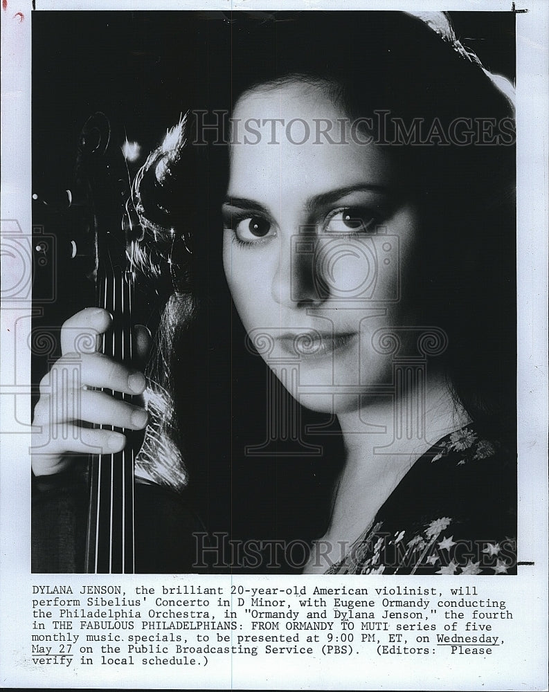 1981 Press Photo Violinist Dylana Jenson To Perform On Ormandy &amp; Dylanna Jenson - Historic Images