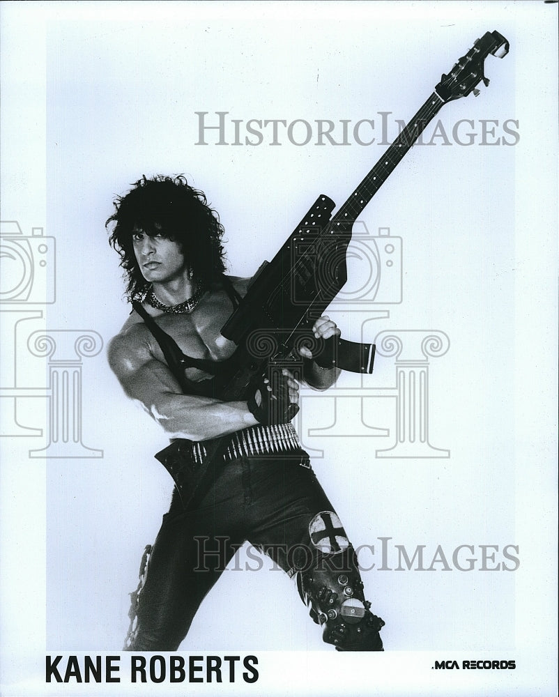 1987 Press Photo Heavy Metal Guitarist Kane Roberts - Historic Images