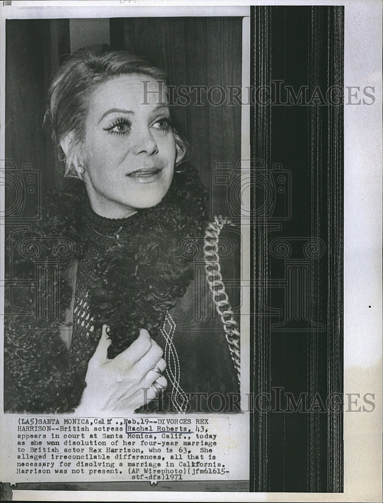 1971 Press Photo British actress Rachel Roberts - Historic Images