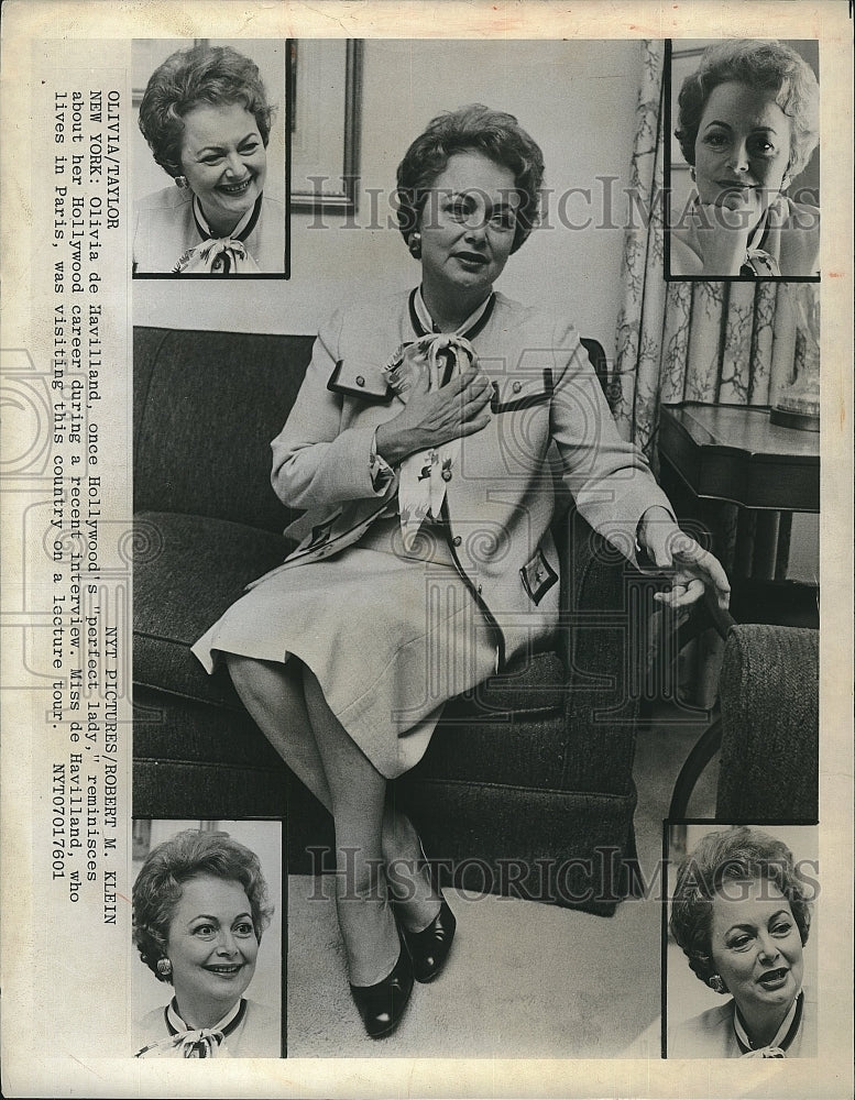 1986 Press Photo   Actress  Olivia De Havilland  during an interview - Historic Images