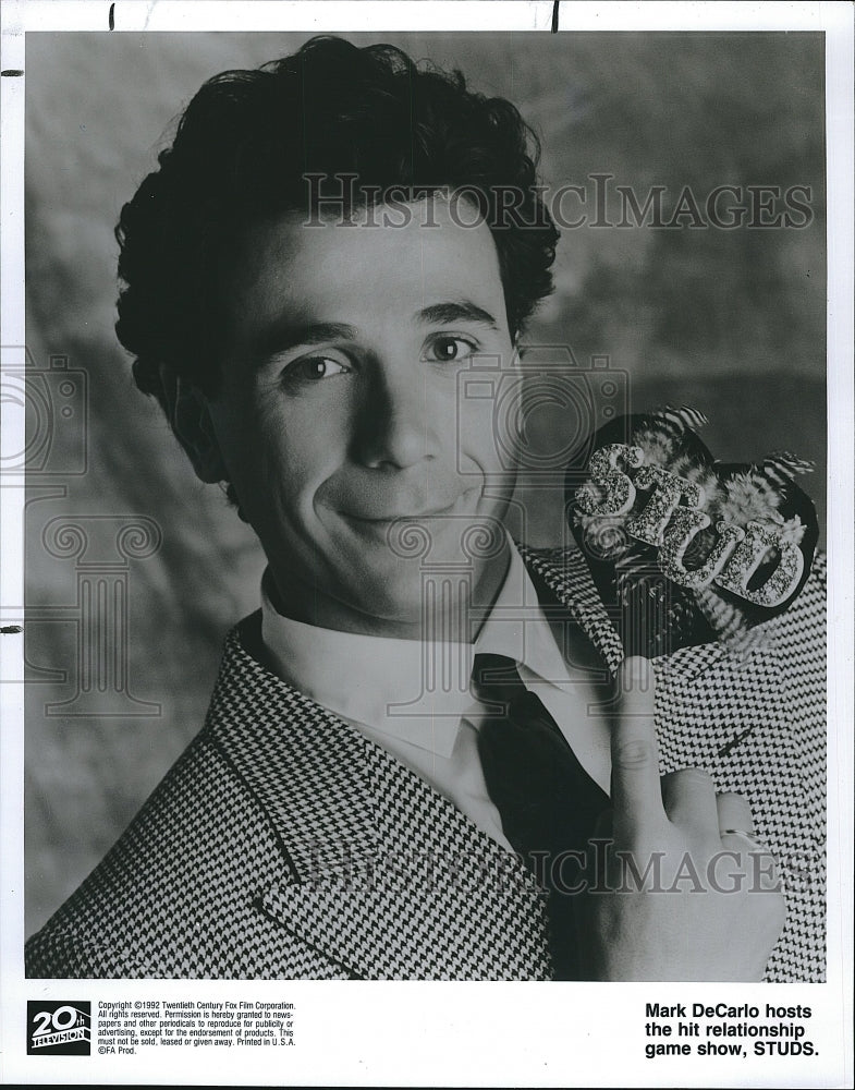 1992 Press Photo Mark DeCarlo Hosts Game Show &quot;Studs&quot; - Historic Images