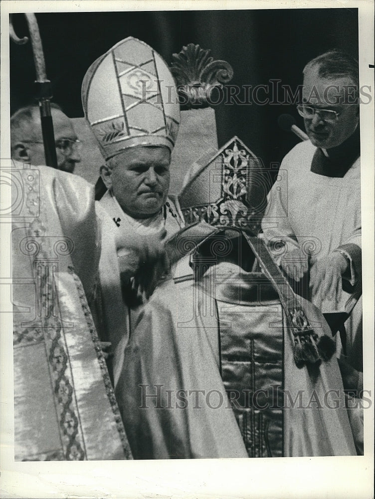 Press Photo Pope John Paul &amp; a Cardinal - Historic Images