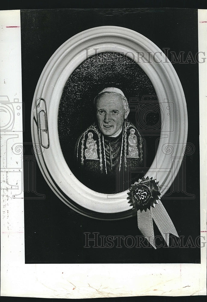 1979 Pope John Paul II Picture Miniature Art Society Clearwater, FL - Historic Images