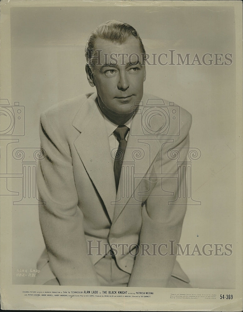 1954 Press Photo &quot;The Black Knight&quot; starring Alan Ladd, - Historic Images