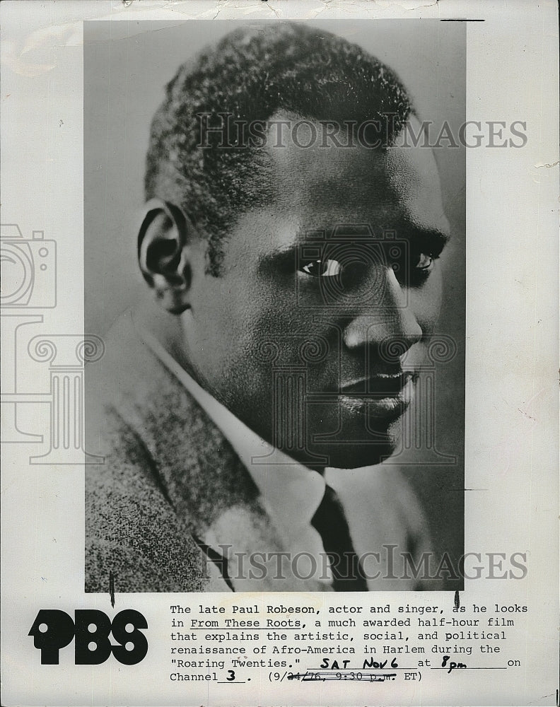 1979 Press Photo Paul Robeson American Actor Singer From These Roots PBS Special - Historic Images