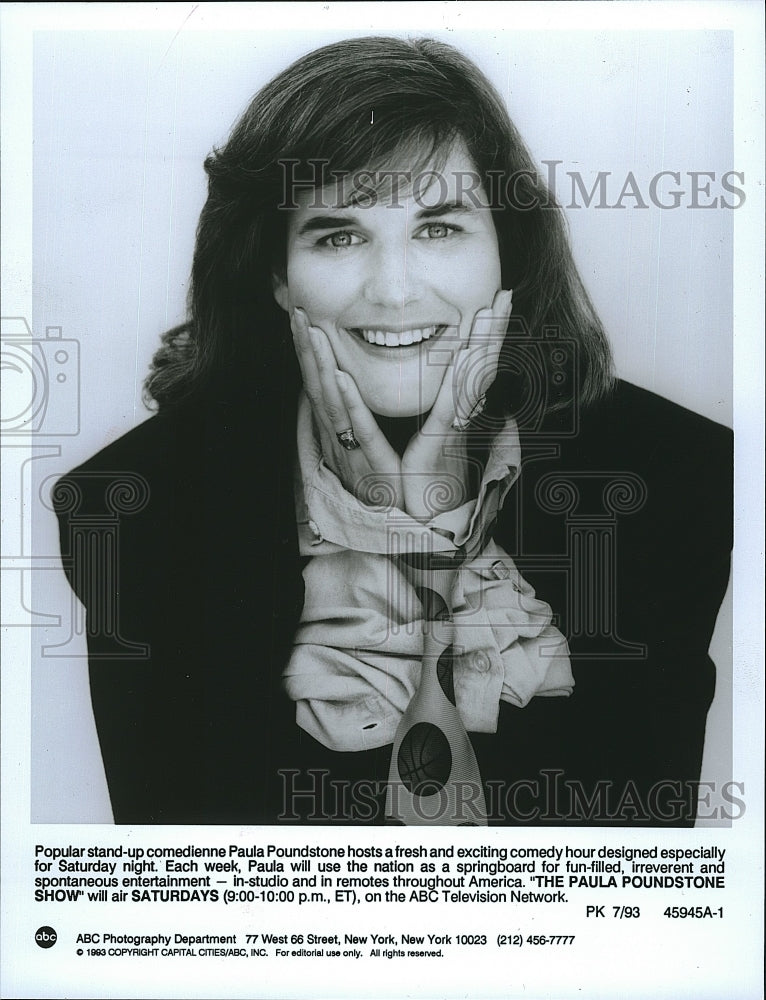 1993 Press Photo Paula Poundstone on &quot;The Paula Poundstone Show&quot; - Historic Images