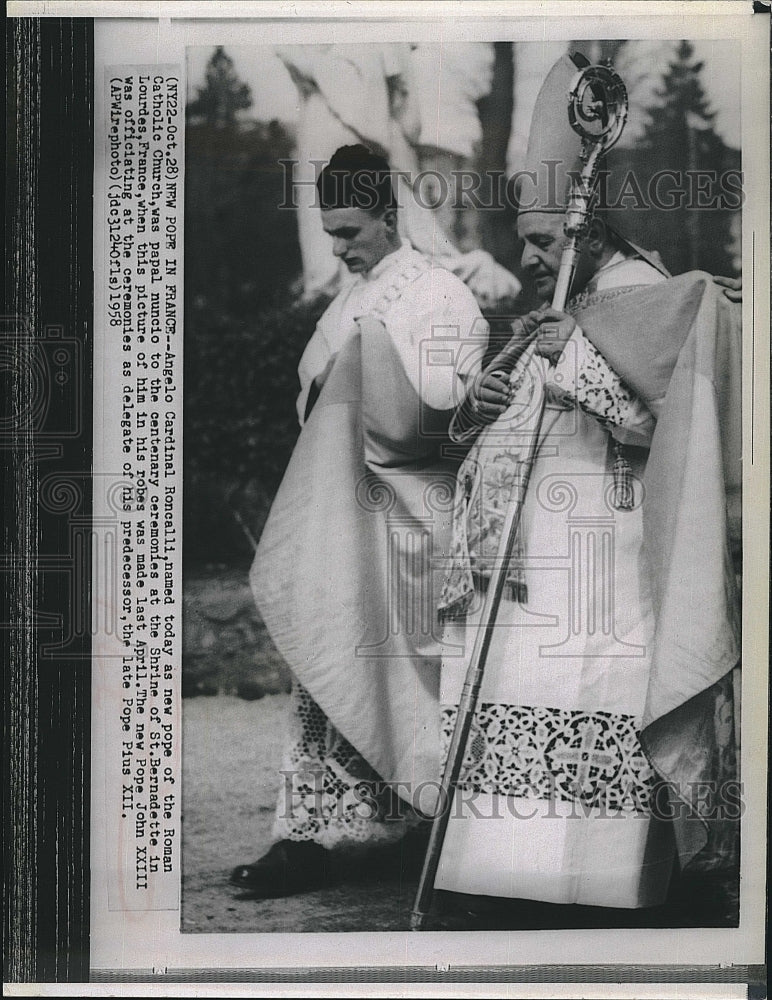 1958 Press Photo Angelo Cardinal Roncalli Named Pope John XXIII Rome Italy - Historic Images