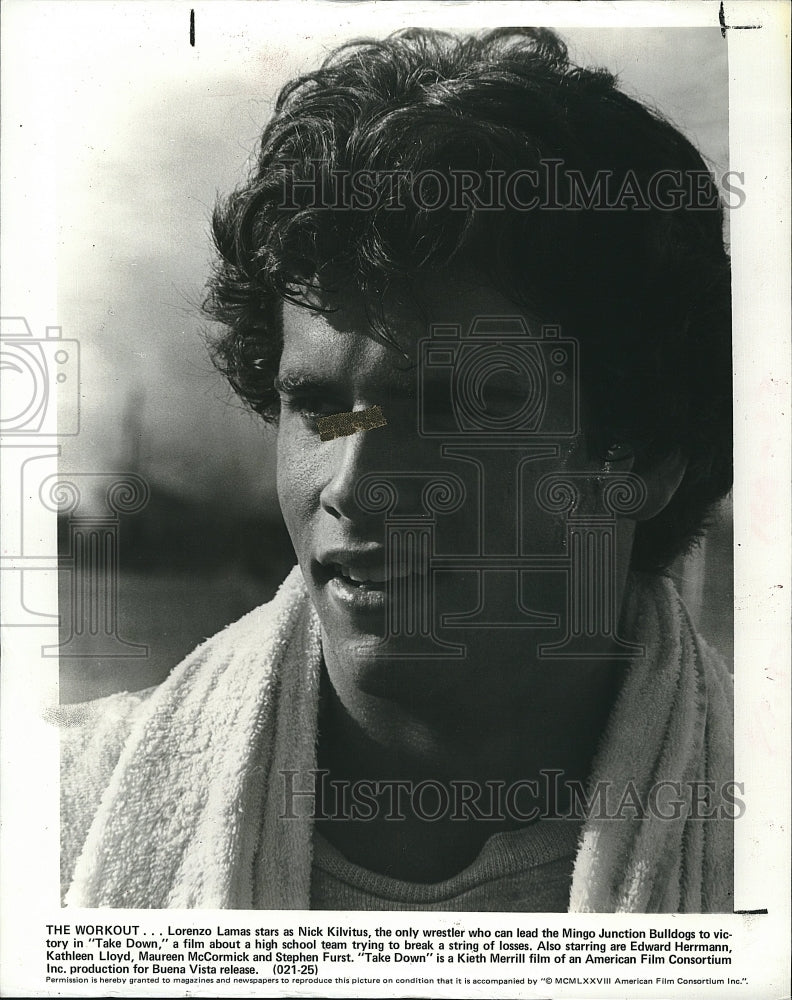 1979 Press Photo Lorenzo Lamas American Actor Take Down Movie Film - Historic Images