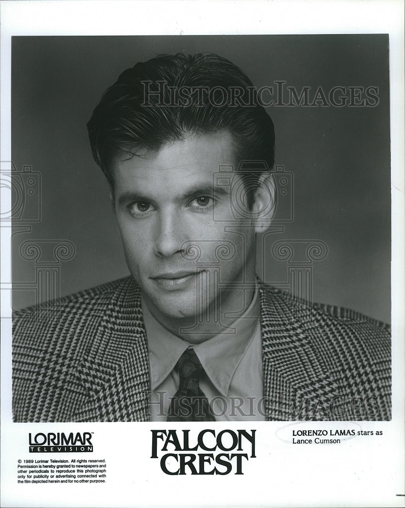 1989 Press Photo Lorenzo Lamas American Actor Stars In Falcon Crest Drama TV - Historic Images