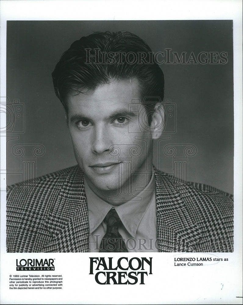 1989 Press Photo Lorenzo Lamas American Actor Falcon Crest Drama TV Series Show - Historic Images