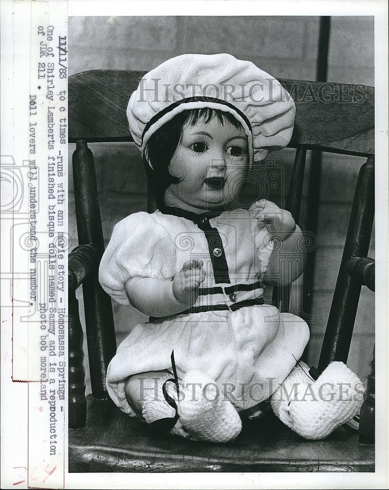 1967 Press Photo Shirley Lamberts&#39; Bisque Doll, Sammy - Historic Images