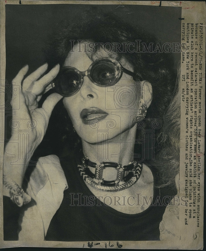 1975 Press Photo Actress Hedy Lamarr - Historic Images