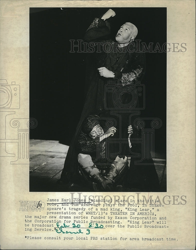 1974 Press Photo Actor James Earl Jones to play in &quot;King Lear&quot; - Historic Images