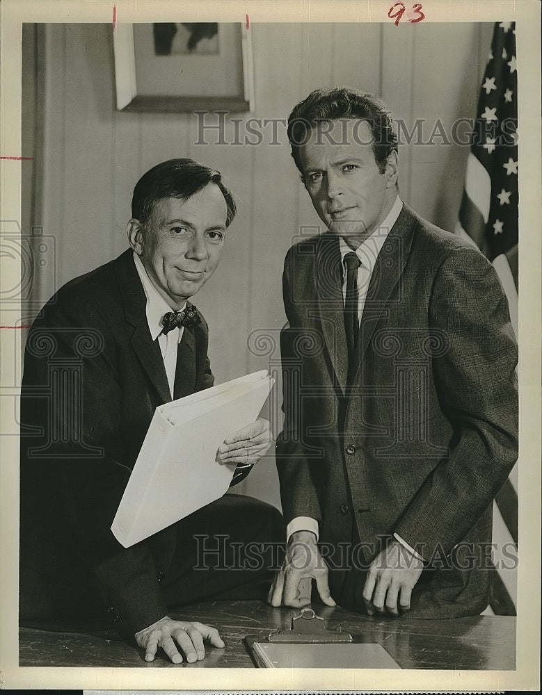 1963 Press Photo Henry Jones American Acctor Jason Evers Channing TV Show Series - Historic Images