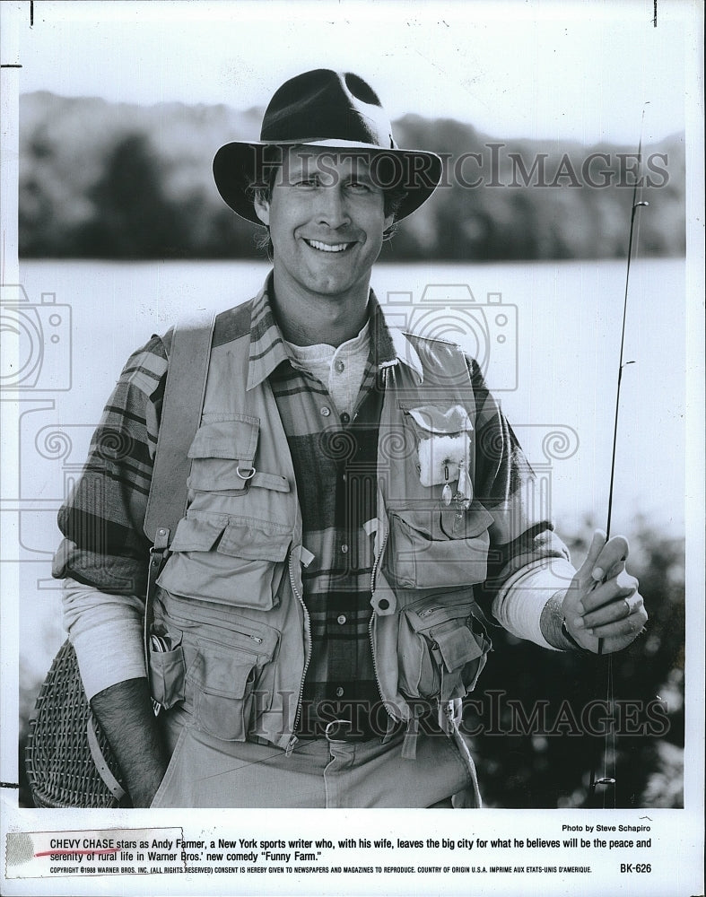 1988 Press Photo Chevy Chase American Actor Stars In Funny Farm Comedy Movie - Historic Images