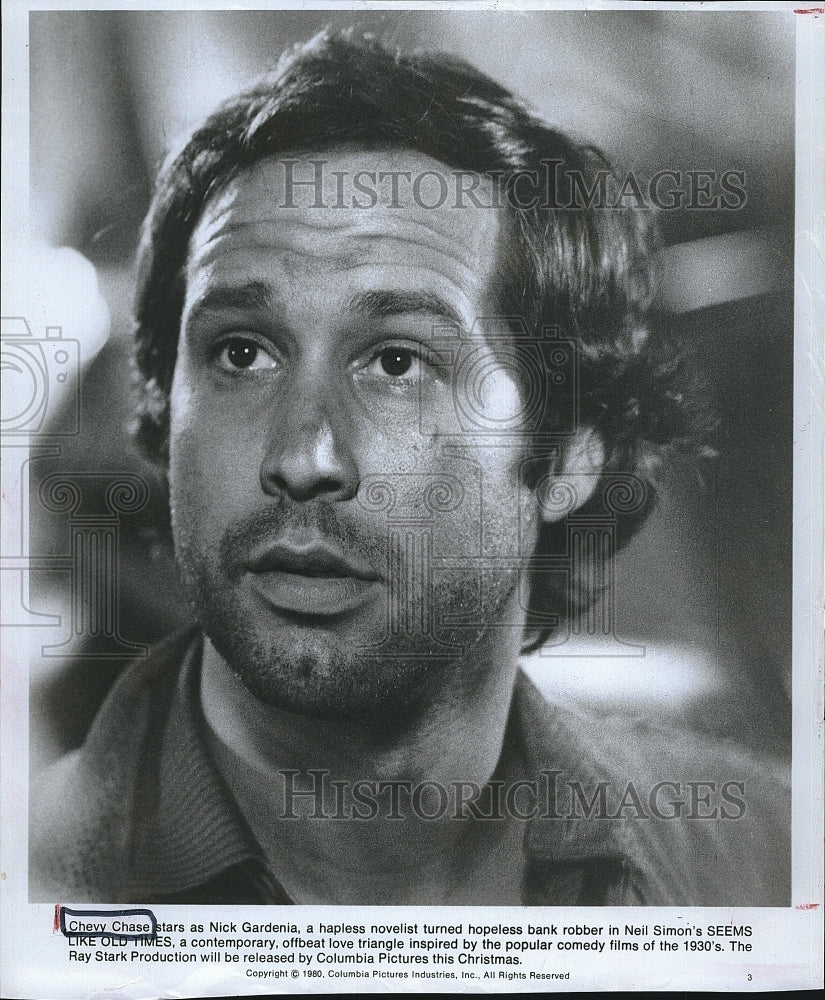 1980 Press Photo Chevy Chase American Actor Stars In Seems Like Old Times Movie - Historic Images