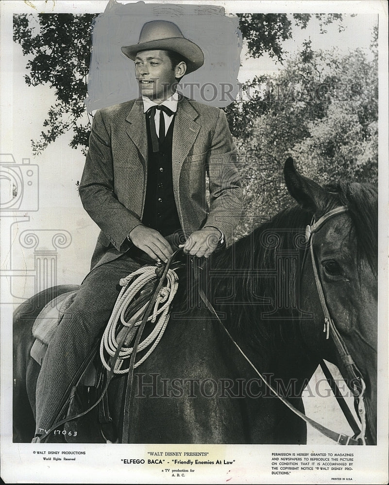 1960 Press Photo John Kerr stars in &quot;Elfego Baca,&quot;Friendly Enemies at Law&quot;. - Historic Images