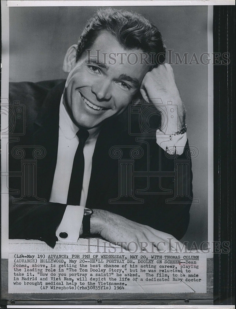 1964 Press Photo Dean Jones To Appear In &quot;The Tom Dooley Story&quot; - Historic Images