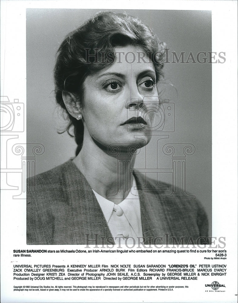 1998 Press Photo Actress Susan Sarandon in "Lorenzo's Oil" - Historic Images