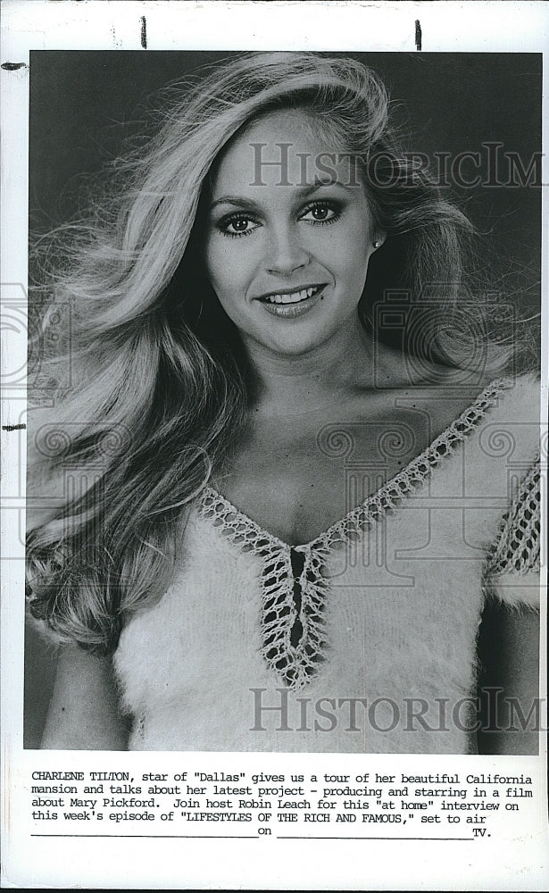 1986 Press Photo Actress Charlene Tilton star of "Dallas" - Historic Images