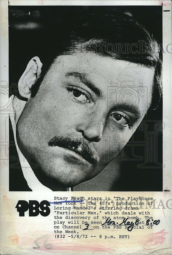 1972 Press Photo Stacy Keach stars in PBS &quot;The Playhouse&quot;. - Historic Images