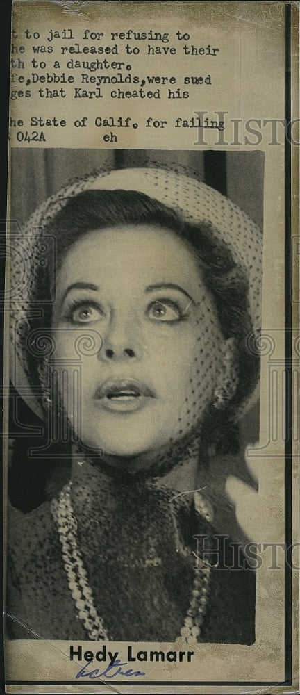 Press Photo Hedy Lamarr, Australian-American Actress. - Historic Images