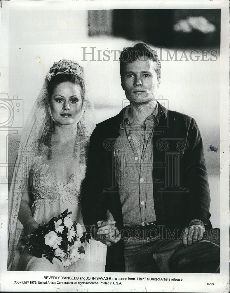 1979 Press Photo Beverly D&#39; Angelo &amp; John Savage star in &quot;Hair&quot; - Historic Images