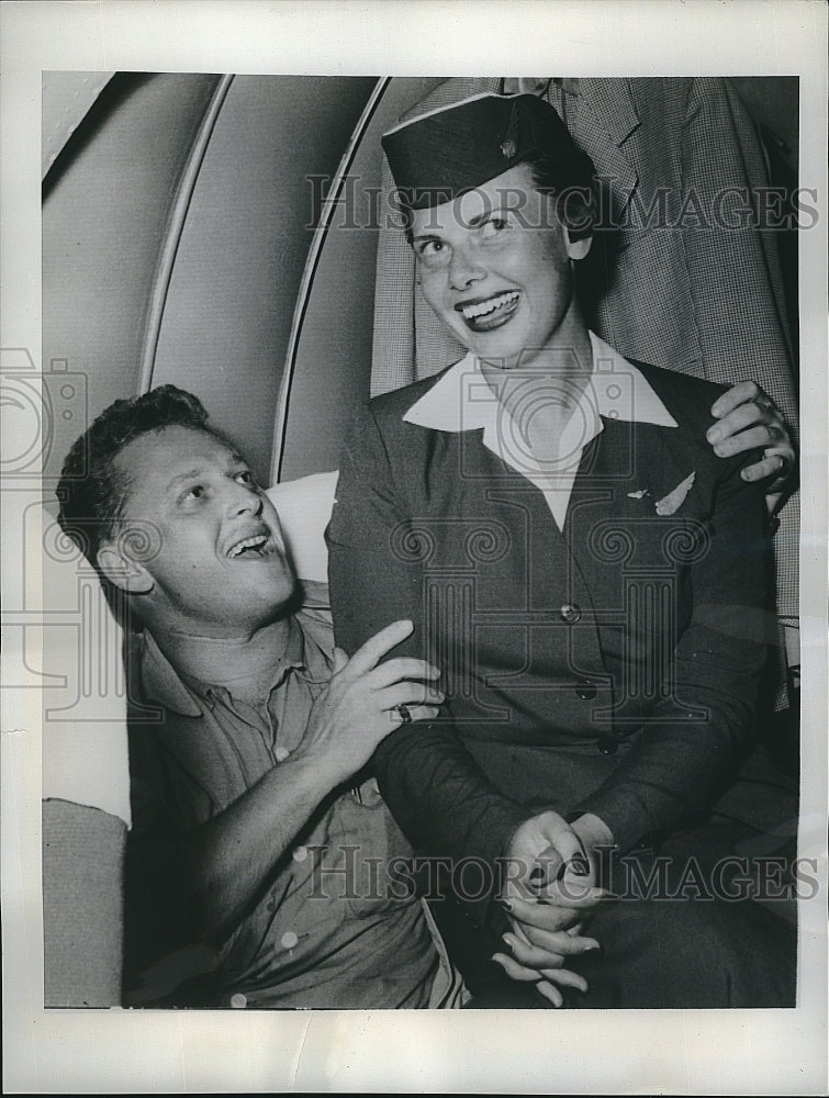 1955 Press Photo Boris Savelev, Deputy Chairman of Soviet w/ Harriet Monroe - Historic Images