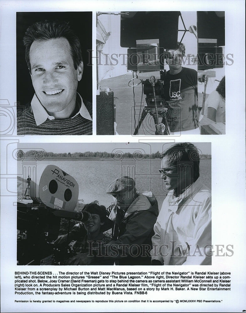 1986 Press Photo Randal Kleiser Directs "Flight Of The Navigator" - Historic Images