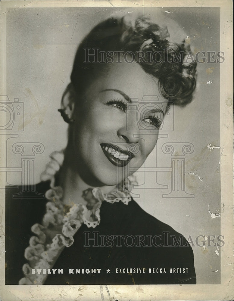 1950 Press Photo Singer Performer Evelyn Knight - Historic Images