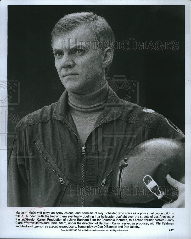 1982 Press Photo "Blue Thunder" starring Malcolm McDowell - Historic Images