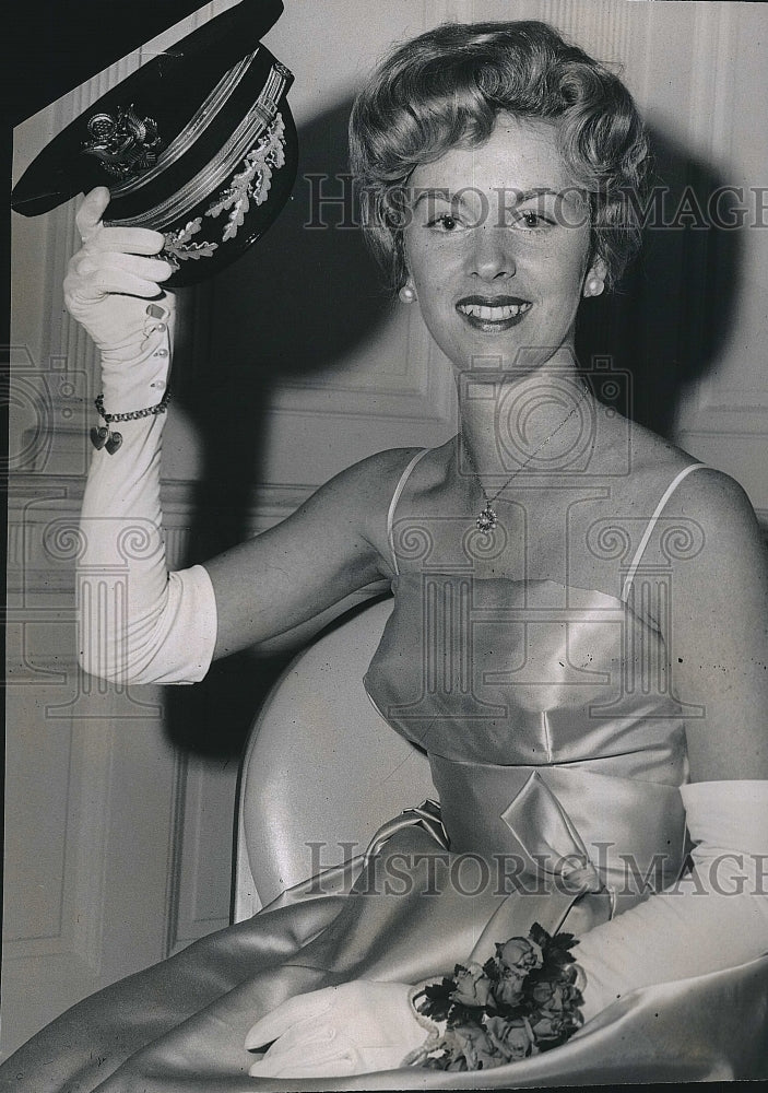 1955 Press Photo Charlotte McCarthy Queen Of The BC Military Ball - Historic Images