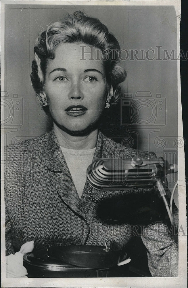 1956 Press Photo Phyllis Avery American Actress Testifies Divorce Court - Historic Images