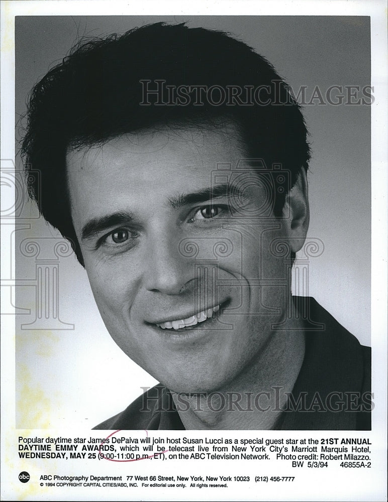 1994 Press Photo James DePaiva, Host in &quot;21st Annual Daytime Emmy Awards - Historic Images