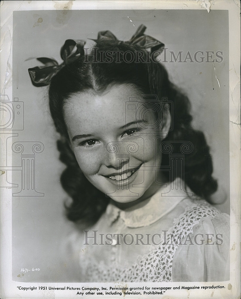 1951 Press Photo  Actress Gigi Perreau in &quot;Reunion in Reno&quot; - Historic Images