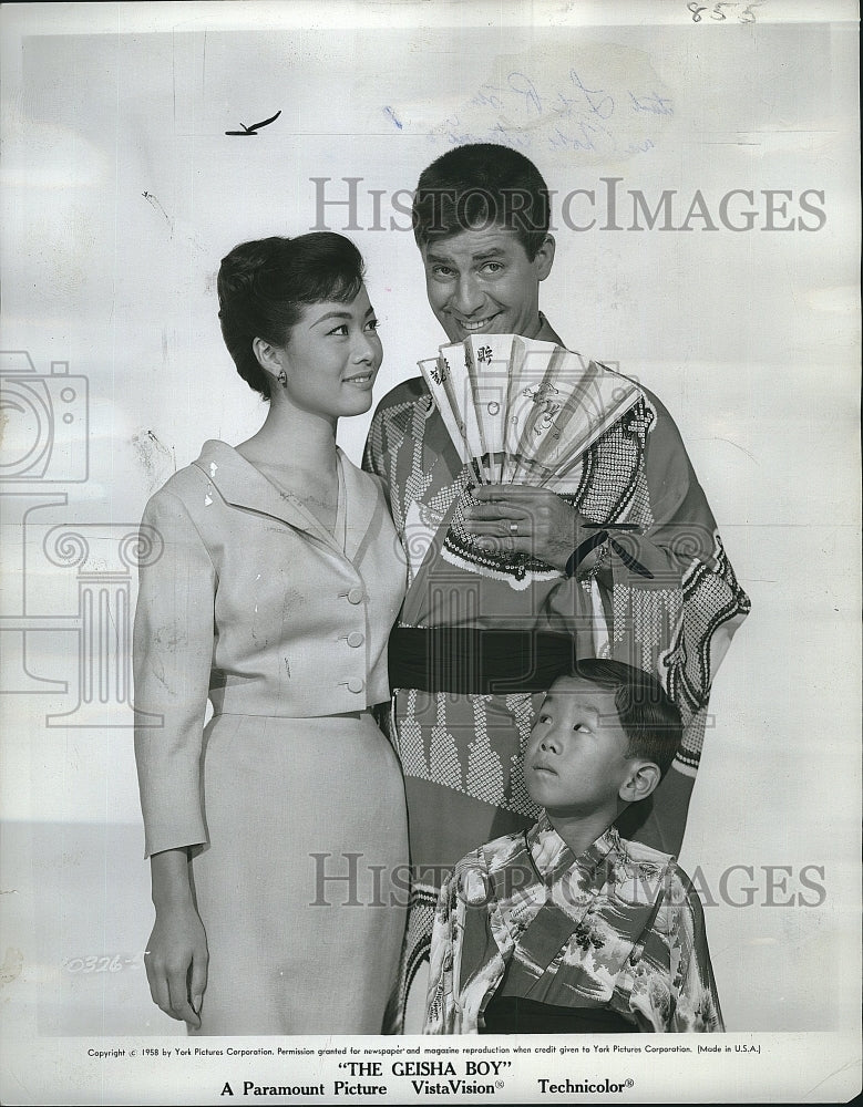 1959 Press Photo "The Geisha Boy" Jerry Lewis, Nobi McCarthy - Historic Images