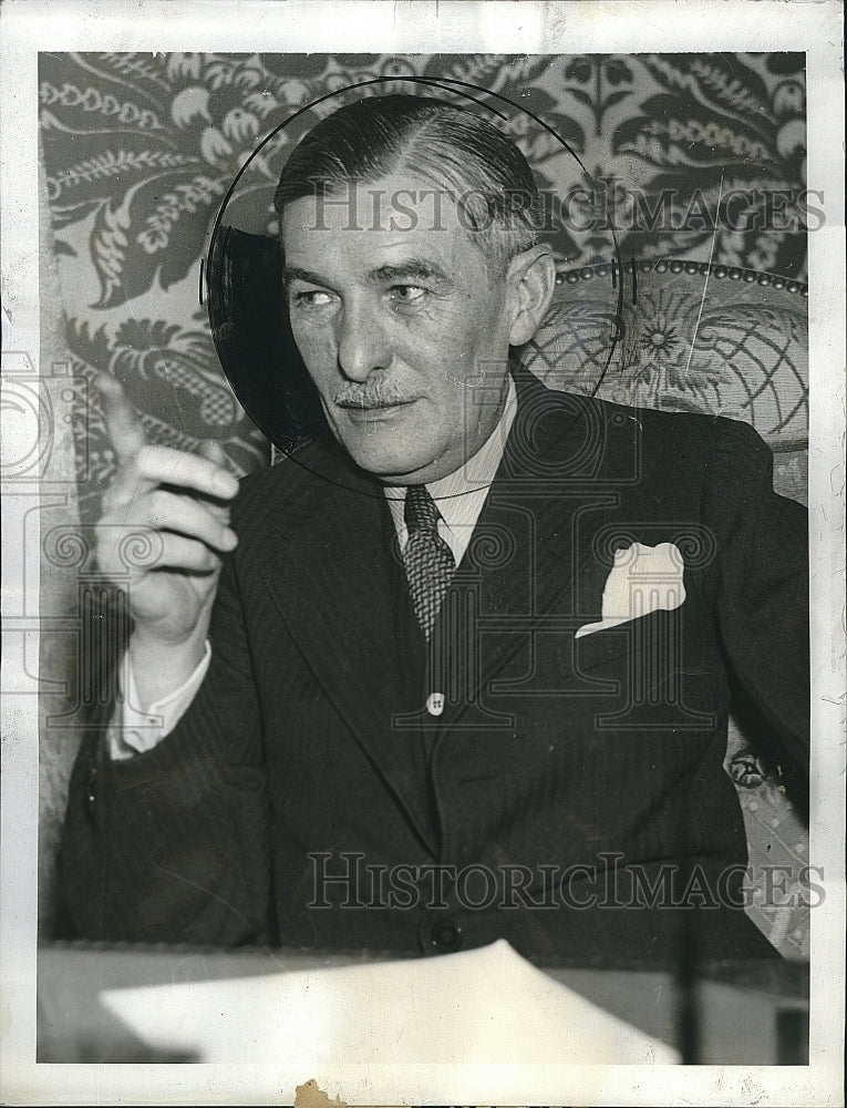 1938 Press Photo Czechoslovakian Minister Vladimir Hurban - Historic Images