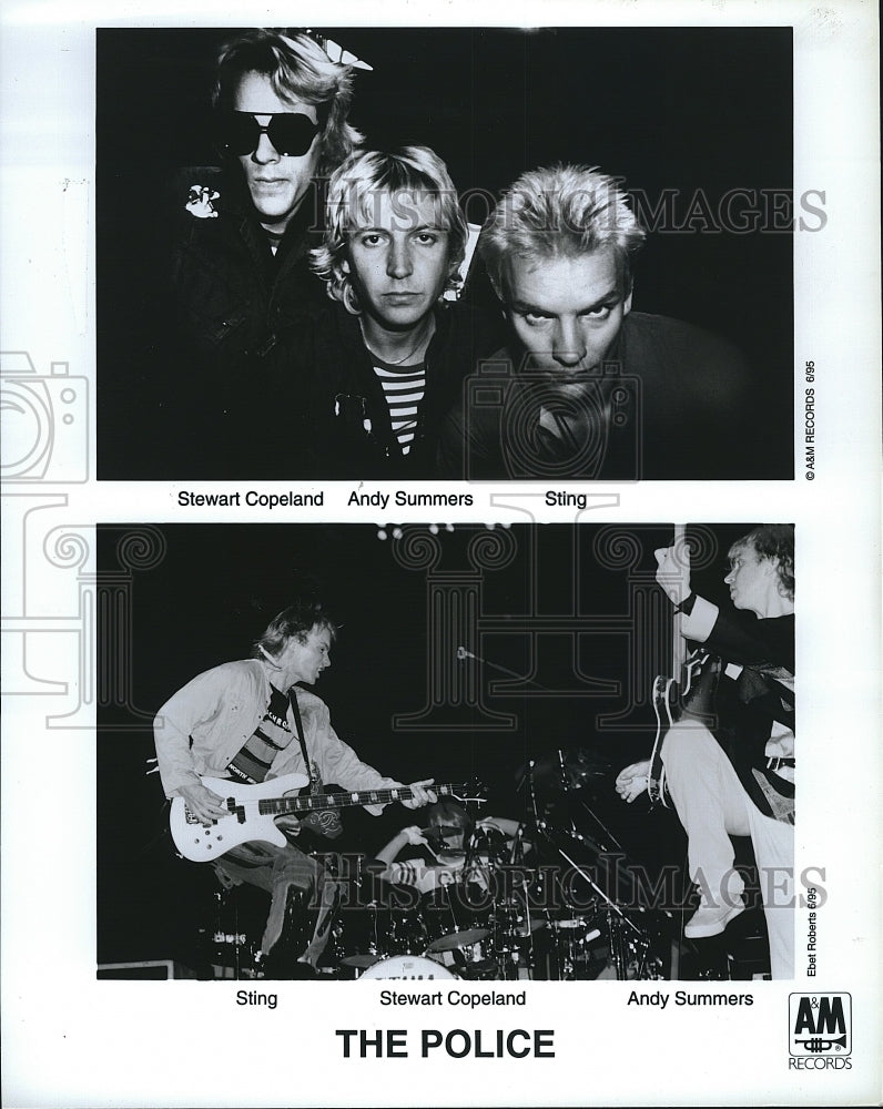 1995 Press Photo Sting Stewart Copeland and Any Summers Members &quot;The Police&quot; - Historic Images