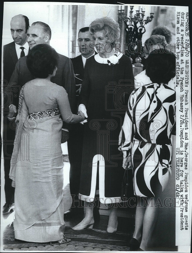 1970 Press Photo French President Mme. Georges Pompidou French embassy - Historic Images