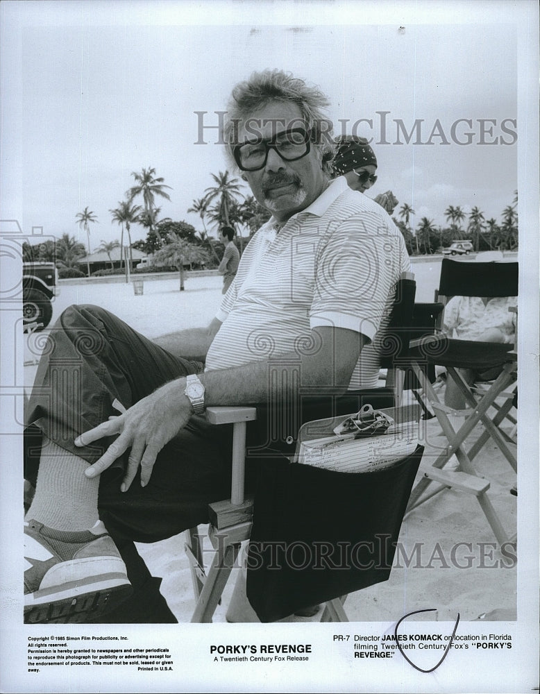 1985 Press Photo Director, Actor James Komack Of Porky&#39;s Revenge - Historic Images