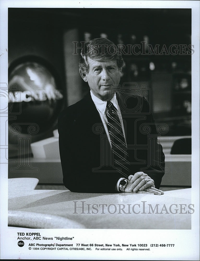 1996 Press Photo ABC News Anchor Ted Koppel - Historic Images